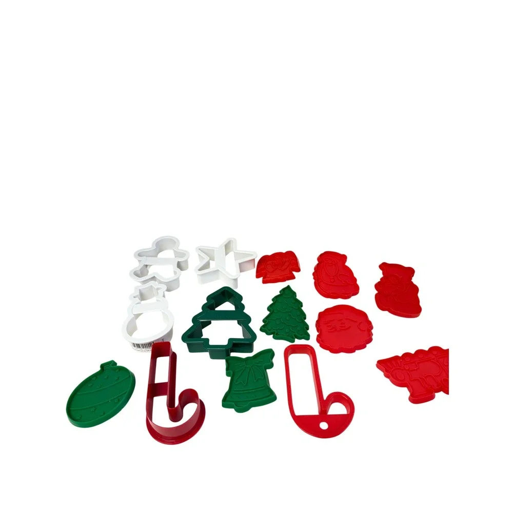 Unbranded Cookie Cutters Multi Christmas Set 12pc Red Green White Holiday Shapes